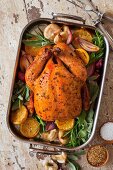 Roasted Chicken with lemon, sage and onion