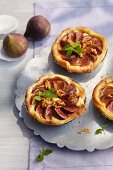 Fig and goat's cheese tartlets with caramelised walnuts