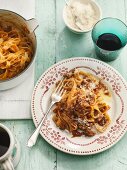 Pappardelle with bolognese sauce