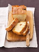 Homemade bread with dried tomatoes, sliced