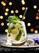 A lime and mint cocktail