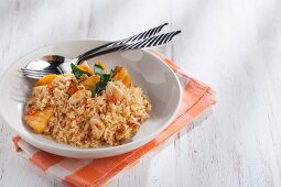 Tom Yum – Thai fried rice – with fish and mushrooms