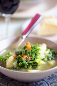 Potato soup with kale