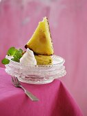 Pineapple cake with whipped cream