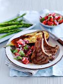 Lamb chops with tomato salad