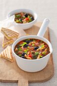 Provençal chicken soup with courgettes, tomatoes and peppers