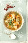 Fish soup with Atlantic cod and vegetables (Christmas)