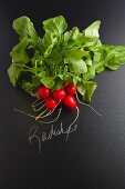 Radishes with a label
