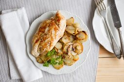 Chicken breast with Jerusalem artichokes