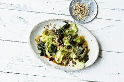 Cucumber salad with sesame seeds