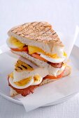 Pita bread sandwiches with bacon and egg