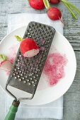 A radish on a grater