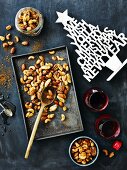 Spicy nuts and red wine for Christmas
