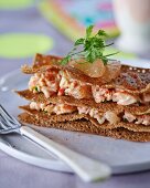 Mille feuilles with crayfish and grapefruit