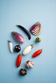 Various types of aubergines