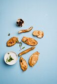 Aubergine tempura with a dip