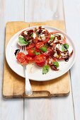 Insalata Caprese - Mozzarella, Tomaten, getrocknete Tomaten, Balsamicosauce
