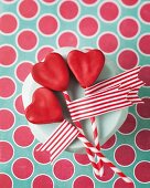 Heart-shaped cake pops
