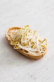 Bean sprouts in a wooden basket
