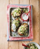 Stuffed aubergines with herb couscous