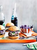 Beef burgers with pickle slaw