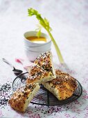 Sesame seed bread with cream of vegetable soup