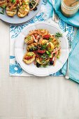 Grilled potato salad with rosemary dressing