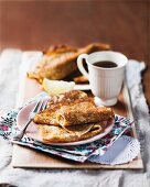 Buttermilk pancakes served with tea