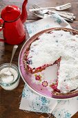 Strawberry and cherry crostata with coconut milk cream