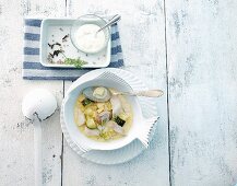 Helgoland fish stew with sour cream
