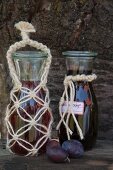 Jute macrame bottle cover