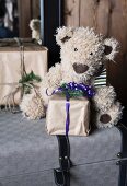 Christmas presents and teddy bear