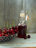 Sour cherries and redcurrant juice