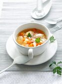Chicken soup with semolina dumplings