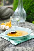 Pumpkin and coconut soup with ginger