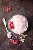 Rhubarb and redcurrant granita