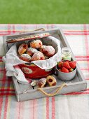 Strawberry doughnuts for a picnic