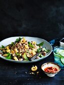 Pork and eggplant salad with salted chilli