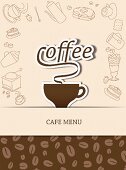 A coffee house menu with a coffee cup and the word 'Coffee' (illustration)