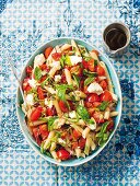 Pasta salad with tomatoes and feta cheese