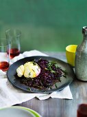 Burrata on beetroot salad