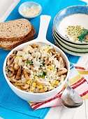 Creamy chicken, corn and mushroom risotto