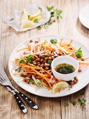 Carrot salad with roasted chickpeas