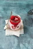 Homemade raspberry sorbet