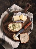 Bread spread with chive butter