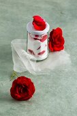 Rose sugar and red roses