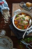 Risotto with pumpkin and bacon