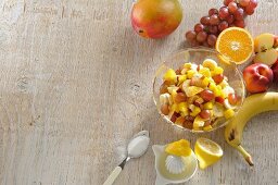 Fruit salad with lemon juice