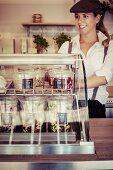 A woman in a food truck