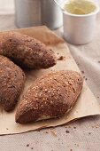 Protein rolls on a paper bag